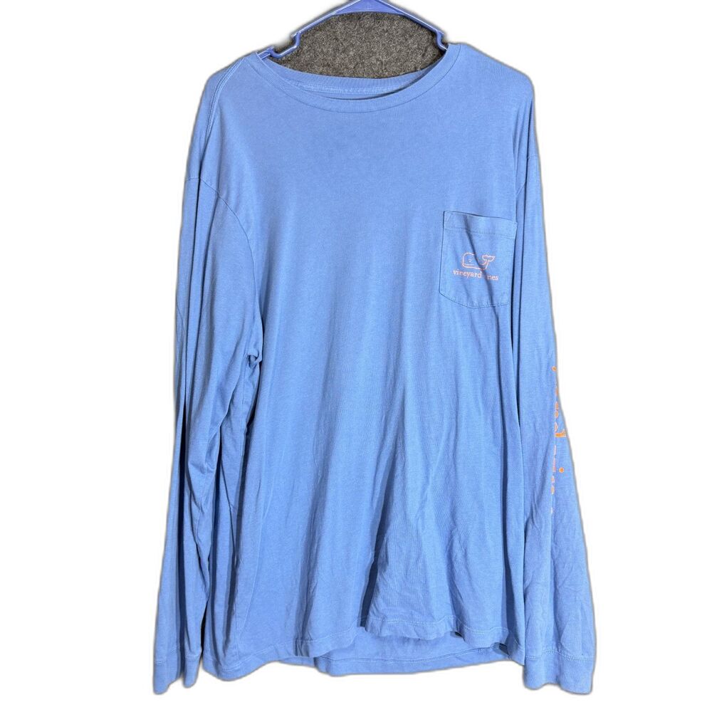 Vineyard Vines Mens Size Large Lot of 2 Long Sleeve Pocket T-Shirt Blue Casual - Picture 3 of 16